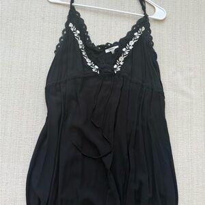 JODIFL Black Dress with Floral, Lace Detail